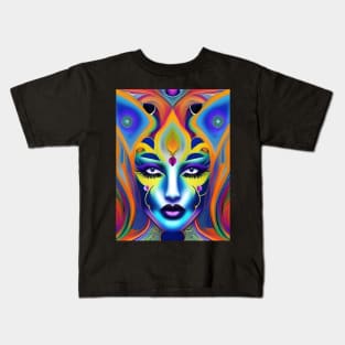 Catgirl DMTfied (6) - Trippy Psychedelic Art Kids T-Shirt